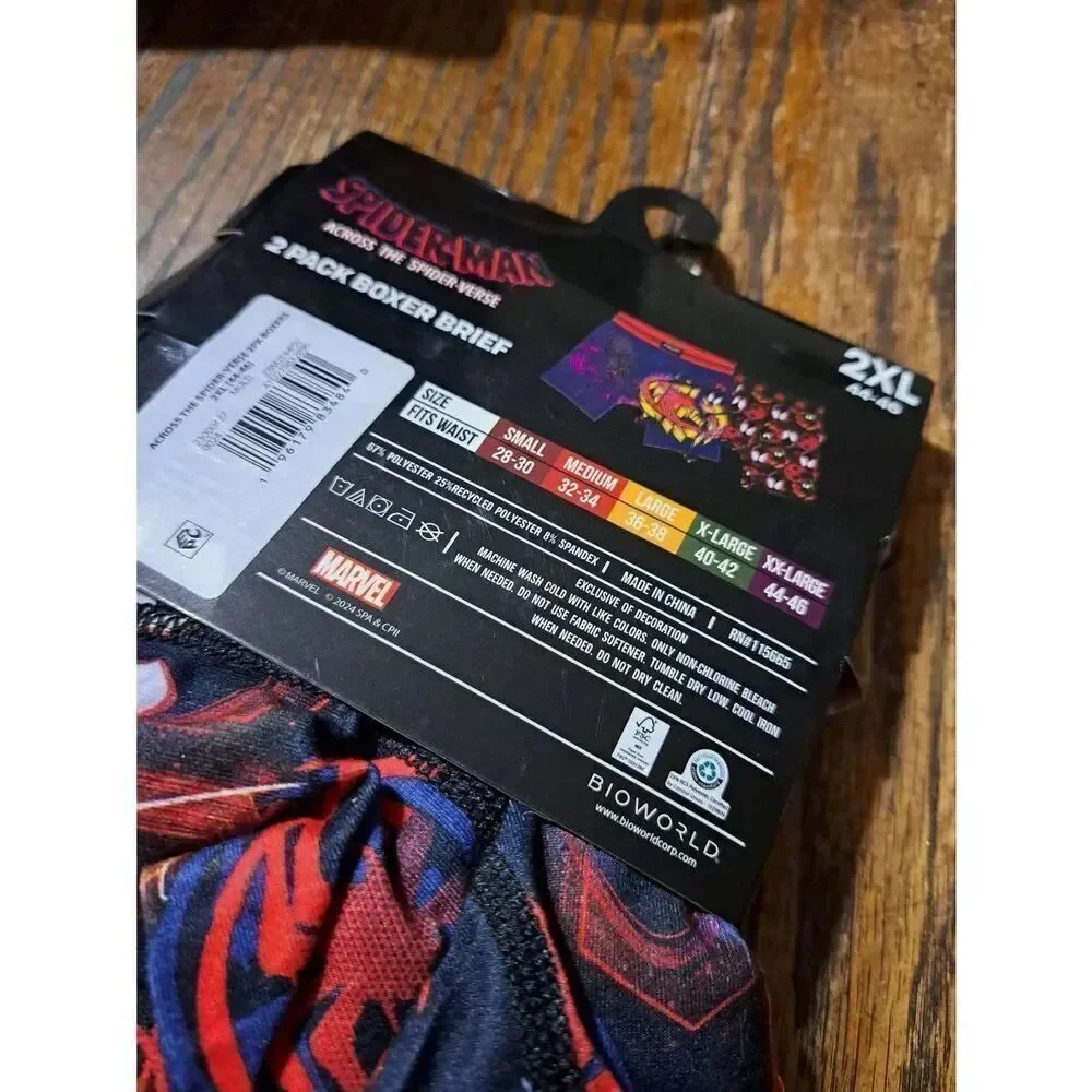 New 2XL TWO Packs of 2 Spiderman Across Spider Verse Boxer Briefs Mens Underwear